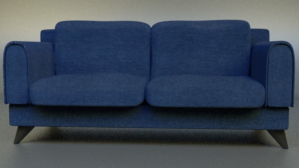 Chair sofa with two arms and back Low-poly 3D model_5