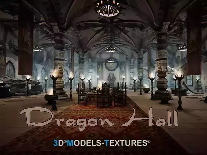 Dragon Hall Low-poly 3D model