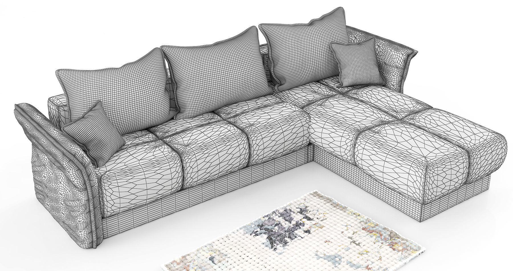 3D Sofa sectional bed 3D model_8