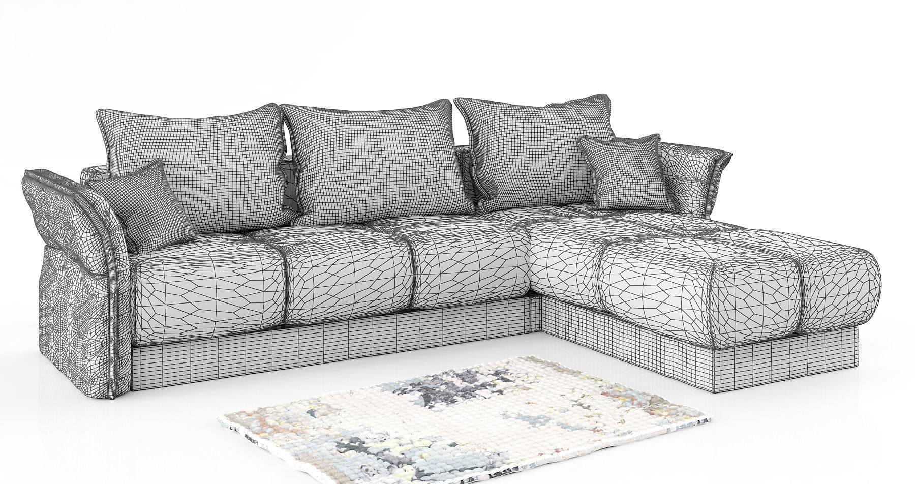 3D Sofa sectional bed 3D model_5