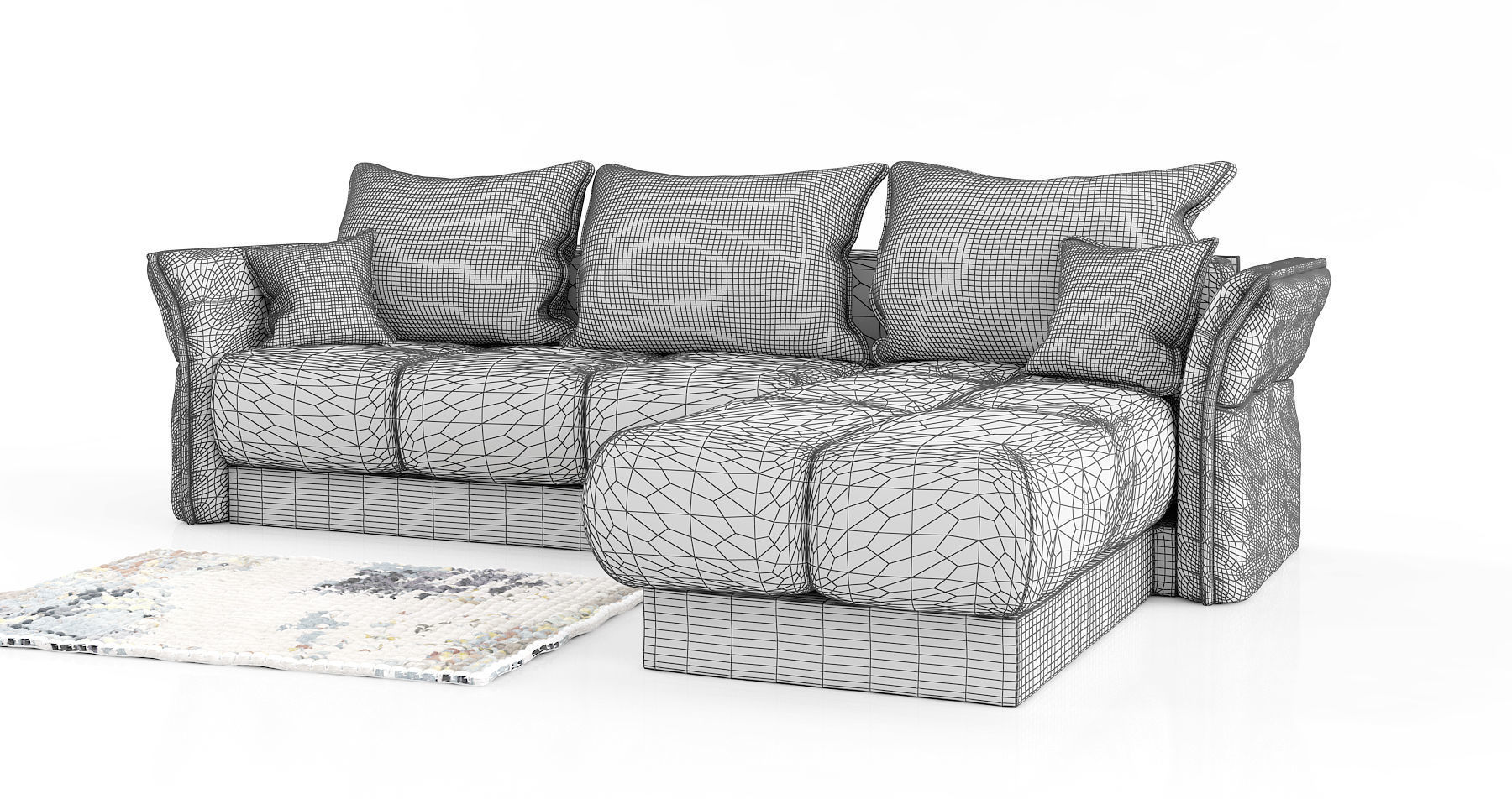 3D Sofa sectional bed 3D model_6
