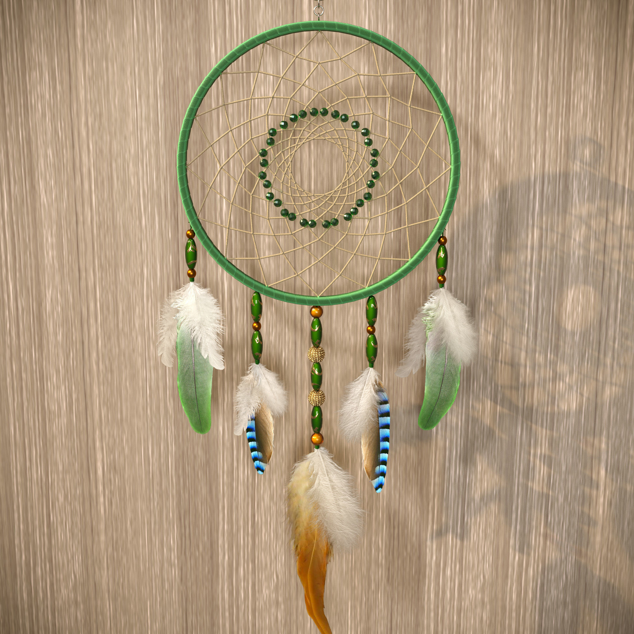 Dreamcatcher dream catcher hanging 3D model_3