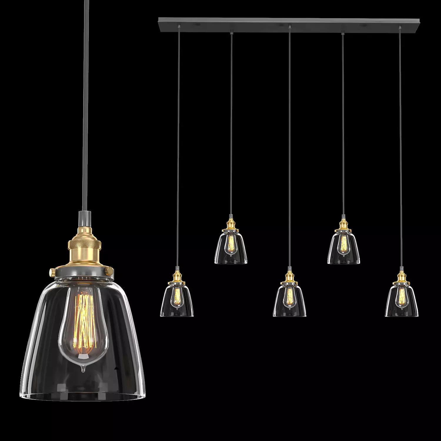 CLOCHE RECTANGULAR PENDANT 3D model_0