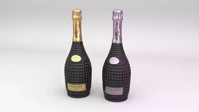 Nicolas Feuillatte Palmes Dor Champagne Vintage Rose Bottles 3D model