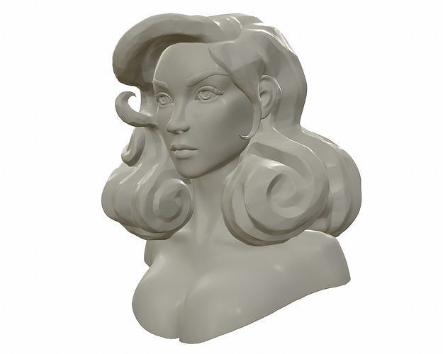 Watertight printable female bust sculpt 3D model 3D print model