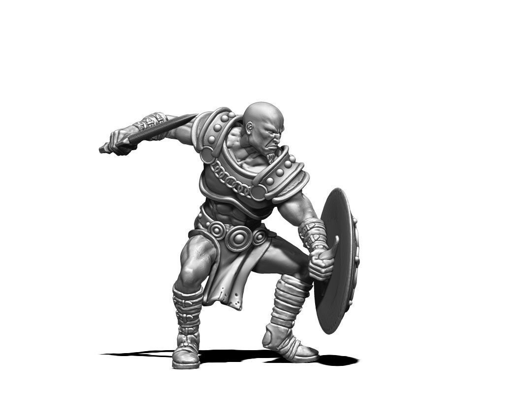 Gladiator bundle - 4 miniatures 35 mm scale  3D print model_7