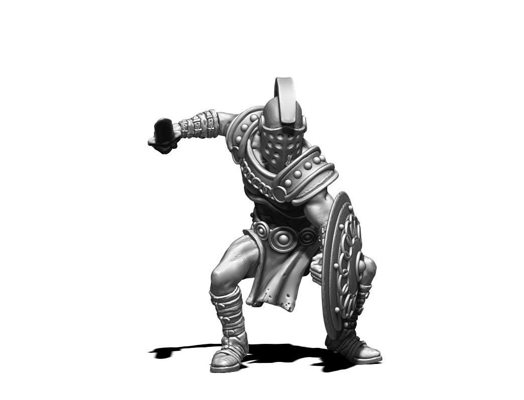 Gladiator bundle - 4 miniatures 35 mm scale  3D print model_8