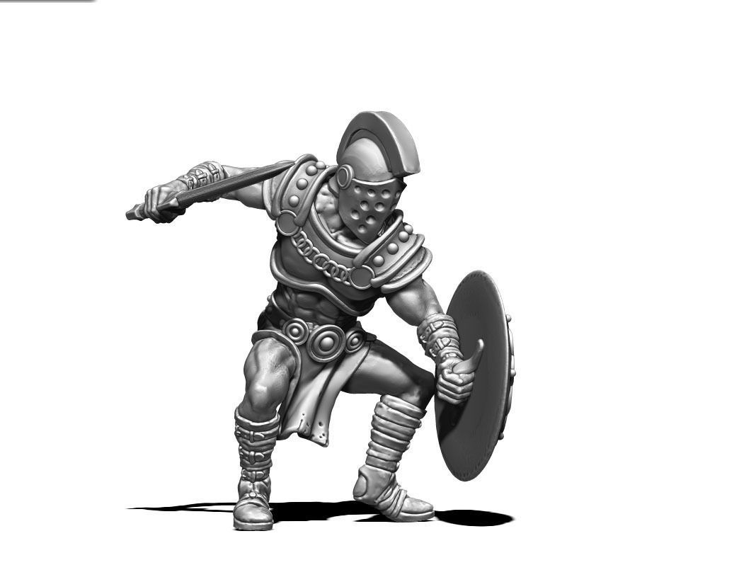 Gladiator bundle - 4 miniatures 35 mm scale  3D print model_9
