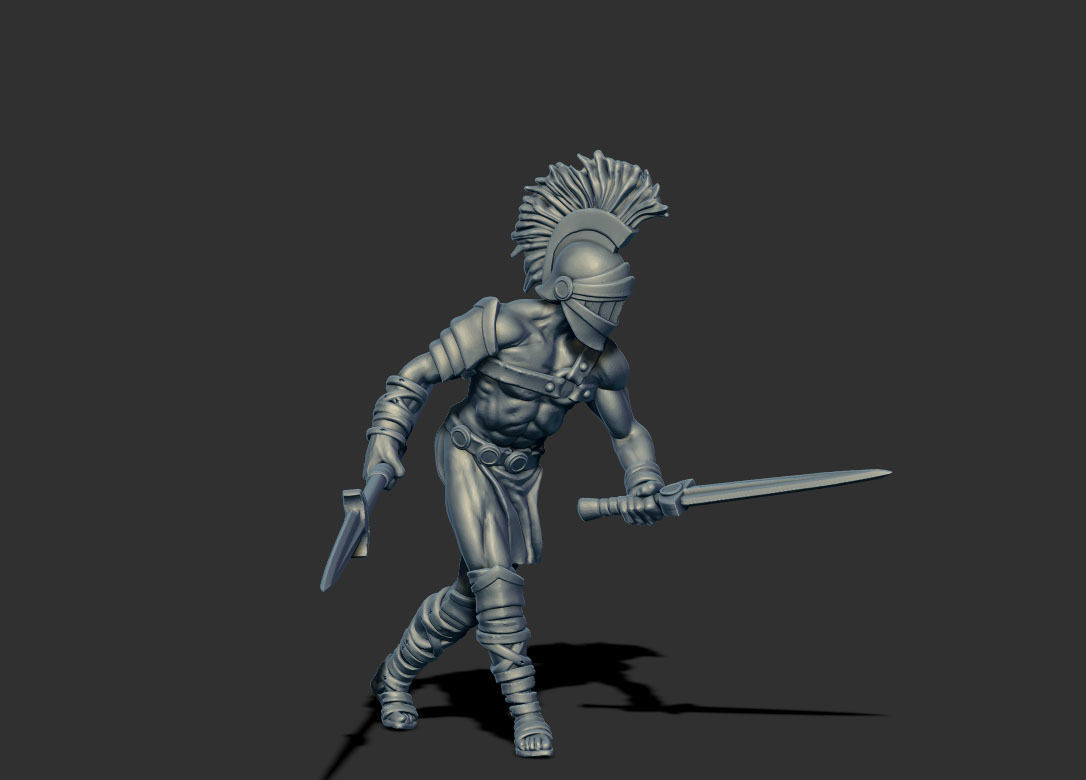 Gladiator bundle - 4 miniatures 35 mm scale  3D print model_5