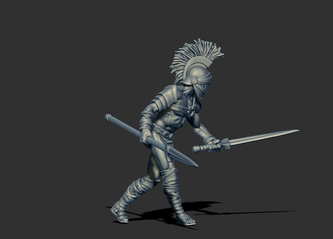 Gladiator bundle - 4 miniatures 35 mm scale  3D print model_6