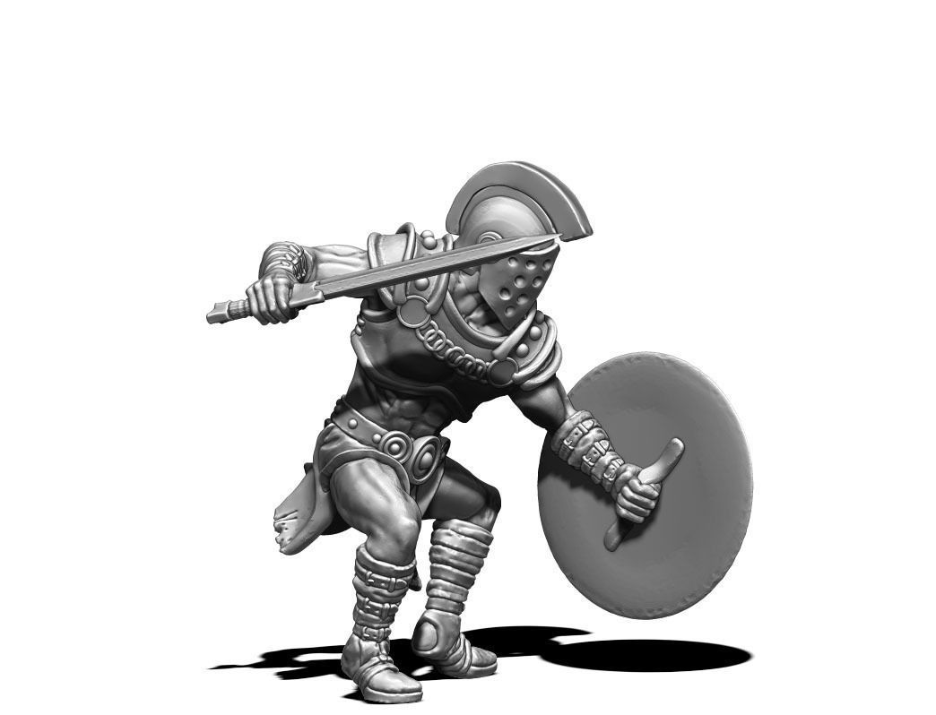 Gladiator bundle - 4 miniatures 35 mm scale  3D print model_11