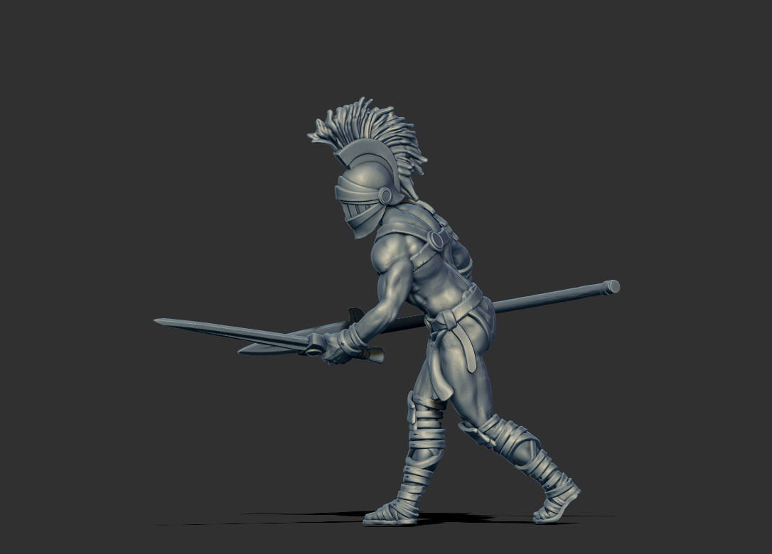 Gladiator bundle - 4 miniatures 35 mm scale  3D print model_3
