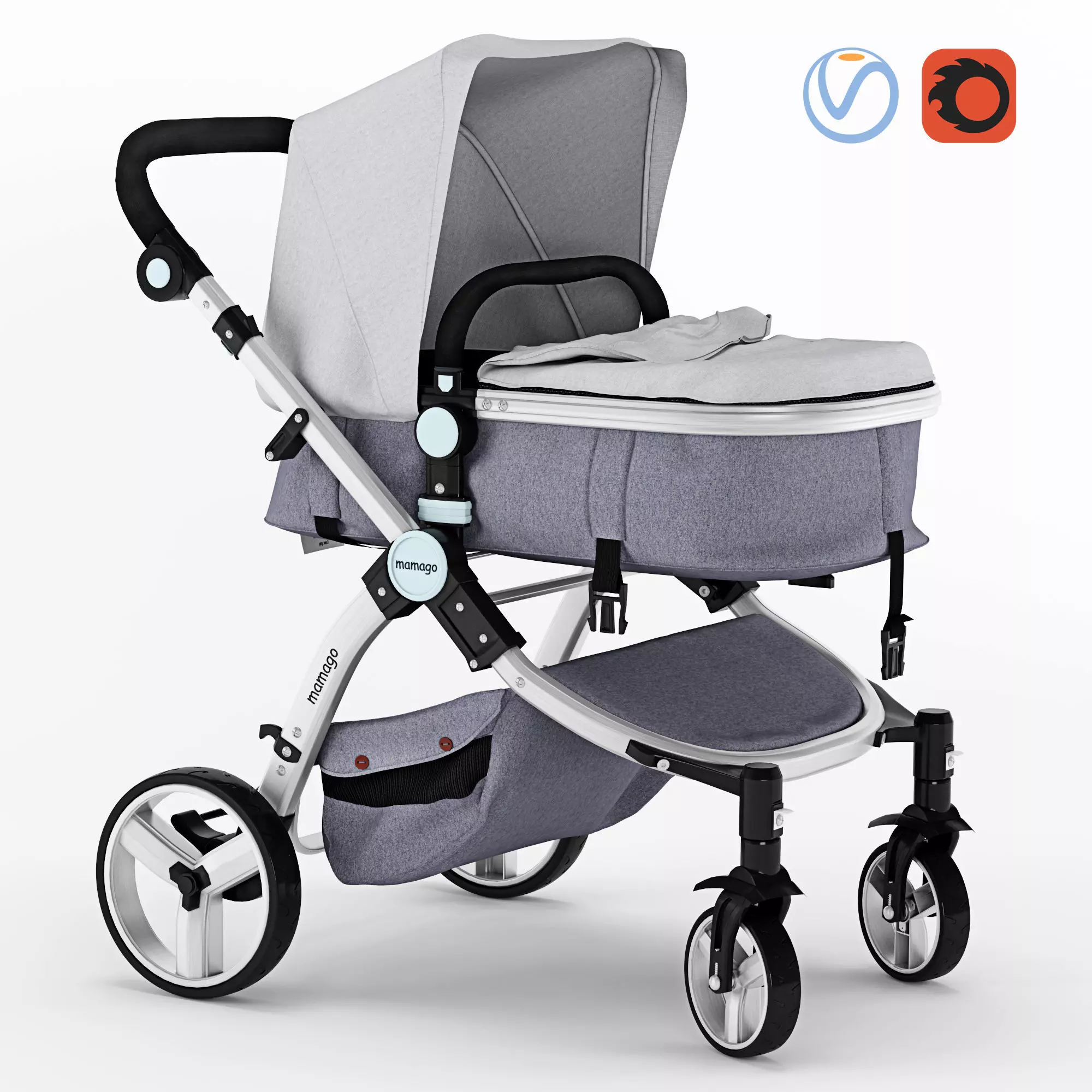 Mamago Platinum Baby Strollers 3D model_0
