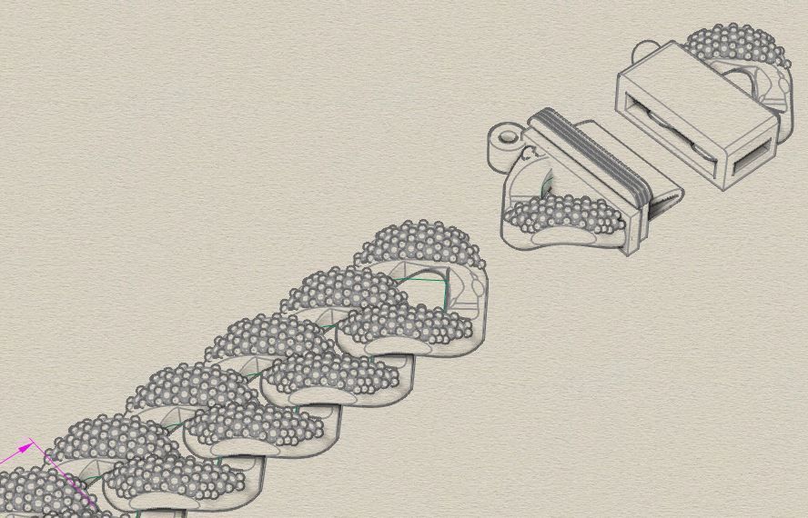 cuban chain or necklace diamond cz new STL  3D model_11