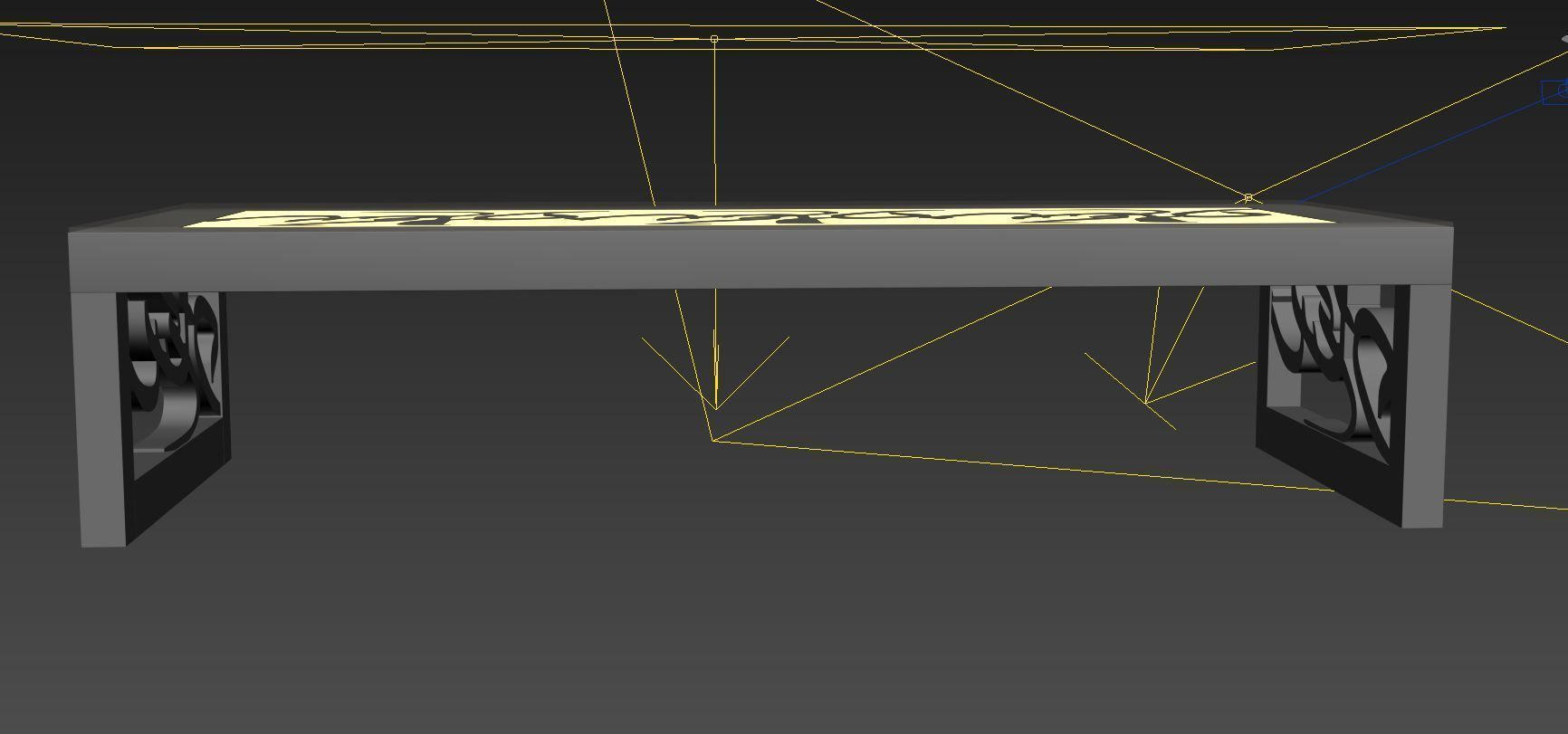 Calligraphy arabic Style Dining table  3D model_3