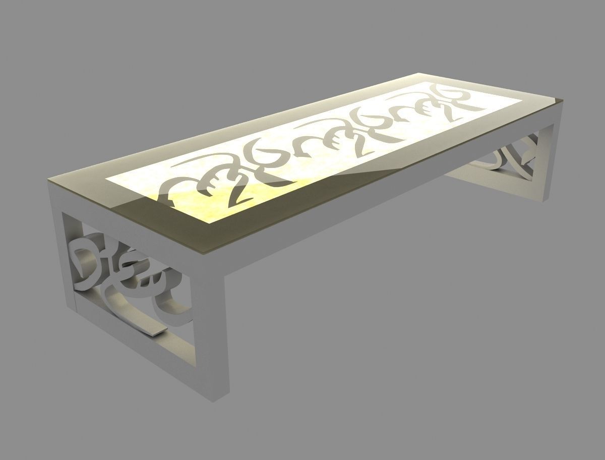 Calligraphy arabic Style Dining table  3D model_4