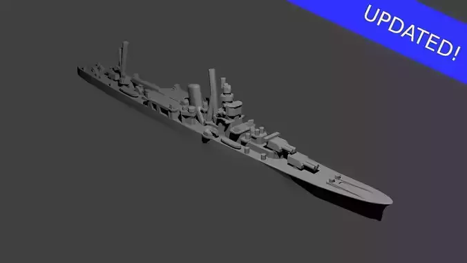 Japanese Agano Class Cruiser Warship 3D print model