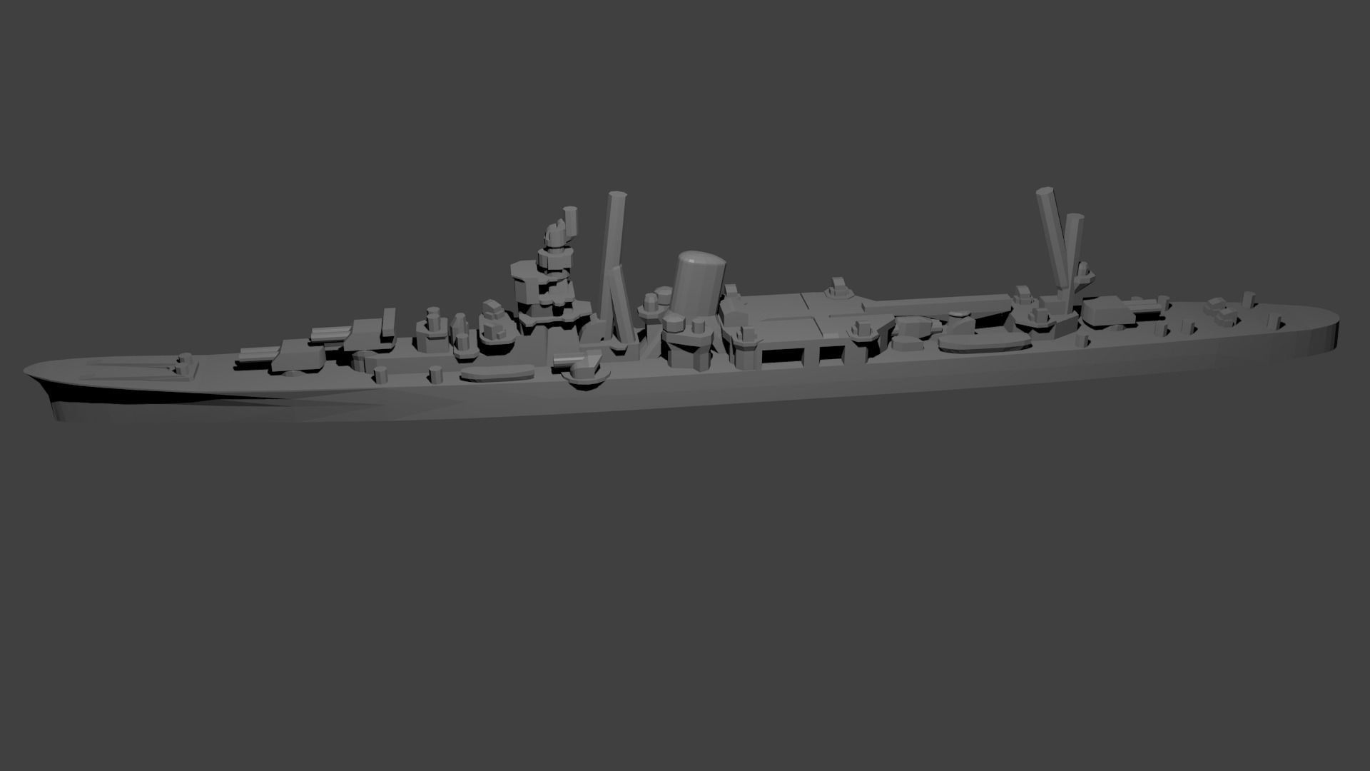 Japanese Agano Class Cruiser Warship 3D print model_2