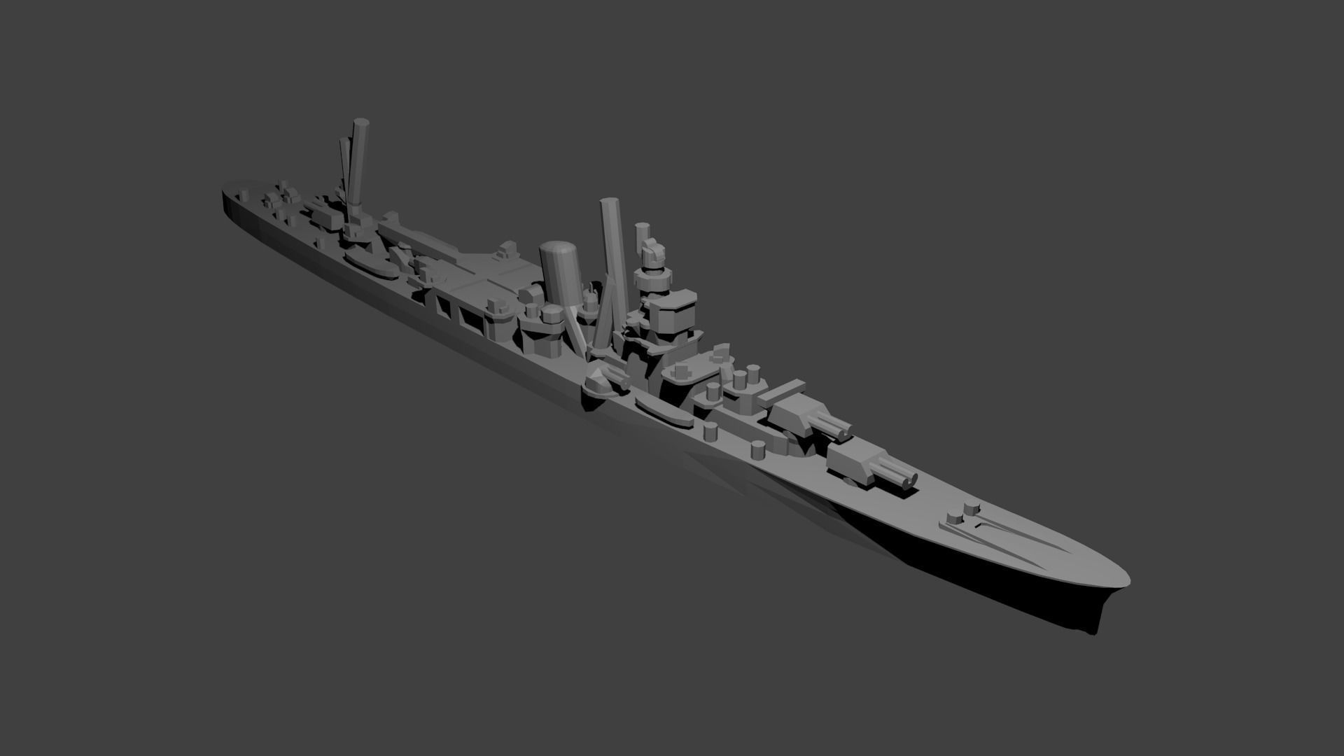 Japanese Agano Class Cruiser Warship 3D print model_1