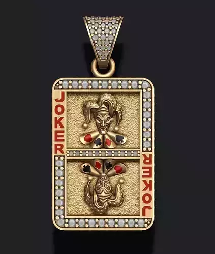 Joker playing card pendant 3D print model