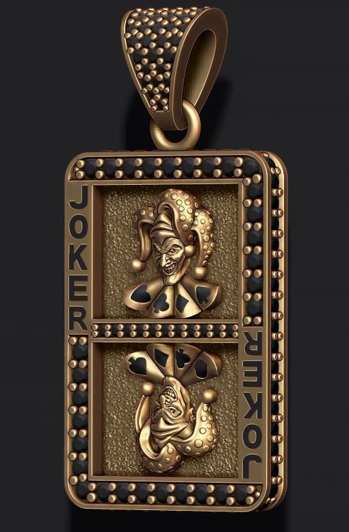 Joker playing card pendant 3D print model_5