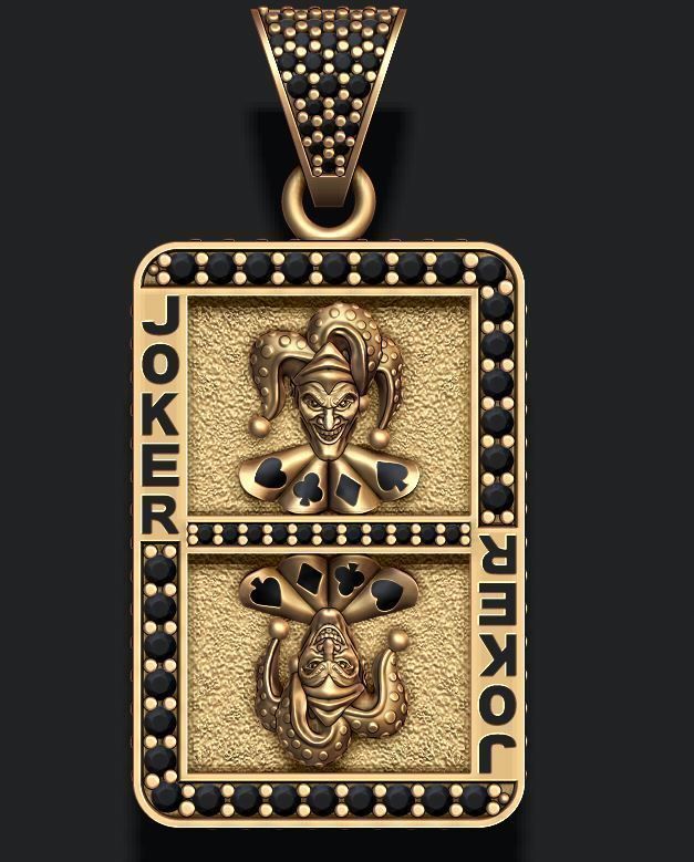 Joker playing card pendant 3D print model_1