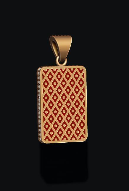 Joker playing card pendant 3D print model_3