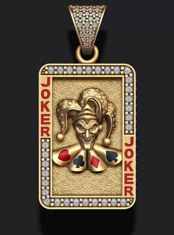Joker playing card pendant 3D print model