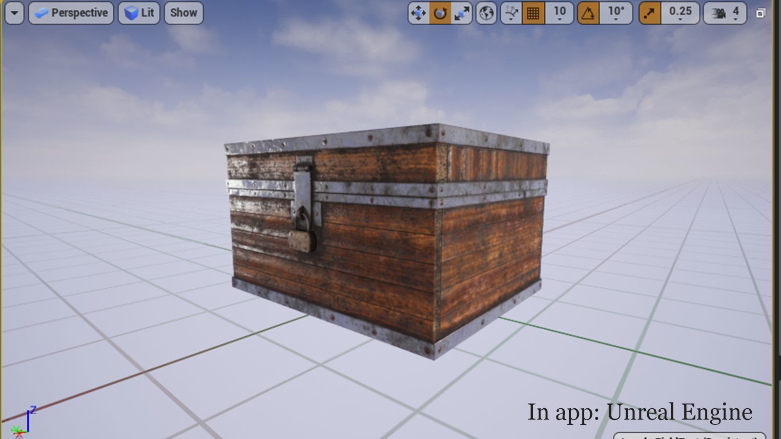 Wooden Chest Low-poly 3D model_11