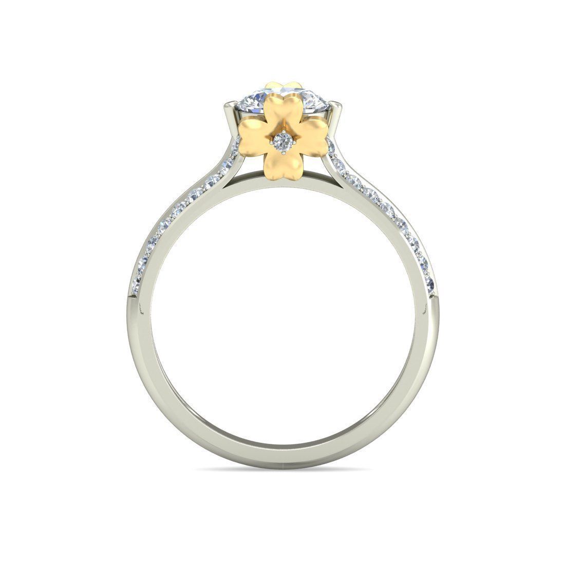 Women solitaire ring 3dm stl render detail 3D print model 3D print model_1