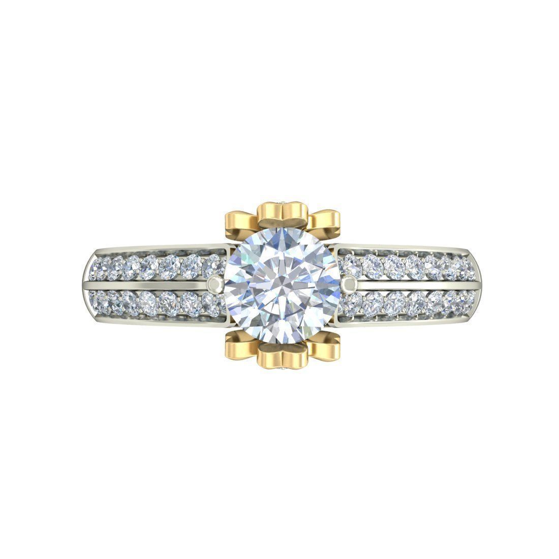 Women solitaire ring 3dm stl render detail 3D print model 3D print model_2