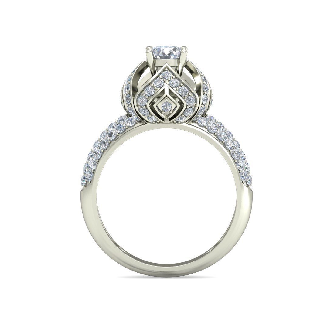 Women solitaire ring 3dm stl render detail 3D print model 3D print model_1