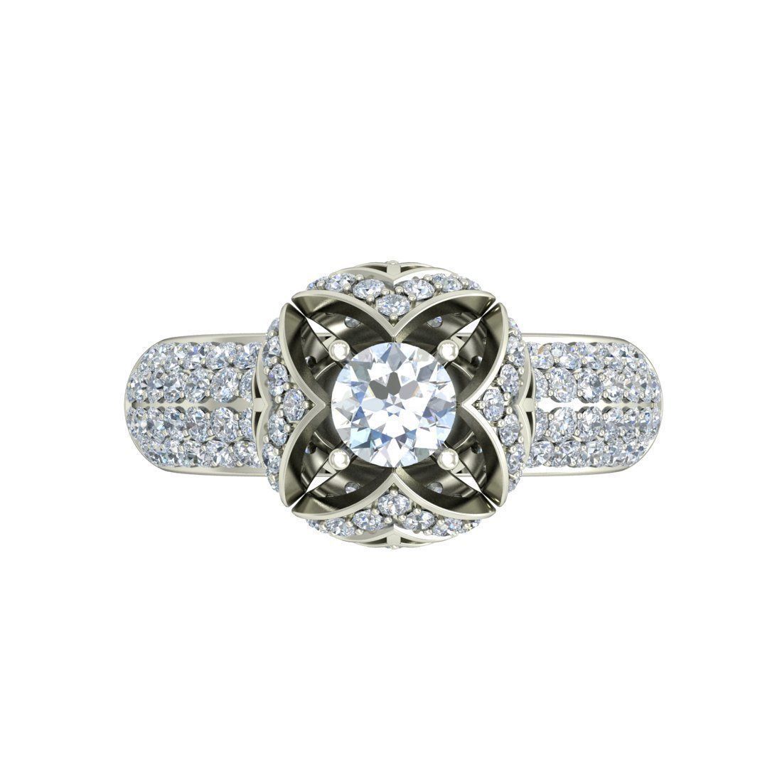 Women solitaire ring 3dm stl render detail 3D print model 3D print model_2