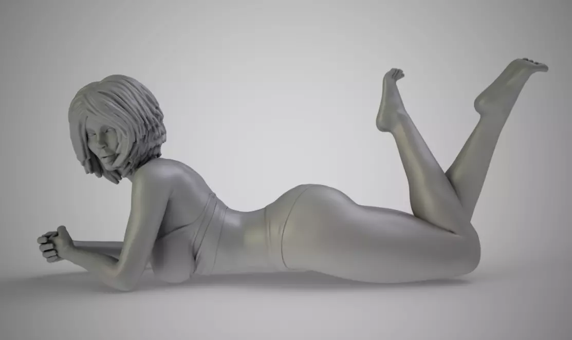 Girl Lying Down 3D print model_0