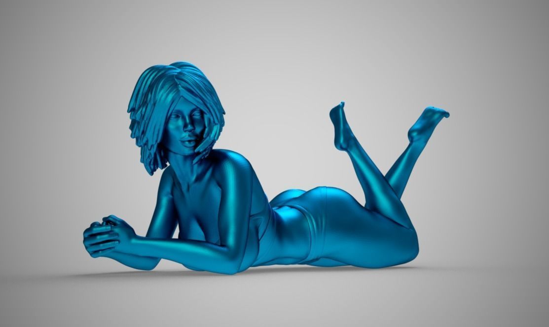 Girl Lying Down 3D print model_6