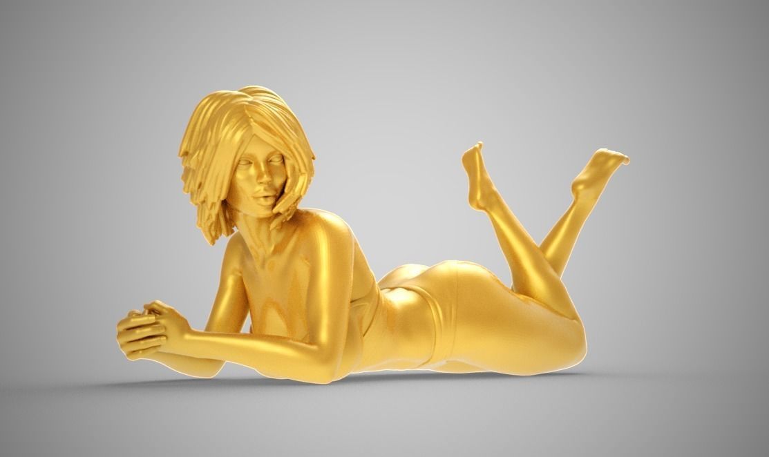 Girl Lying Down 3D print model_5
