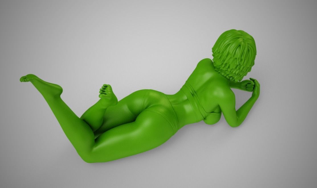 Girl Lying Down 3D print model_9