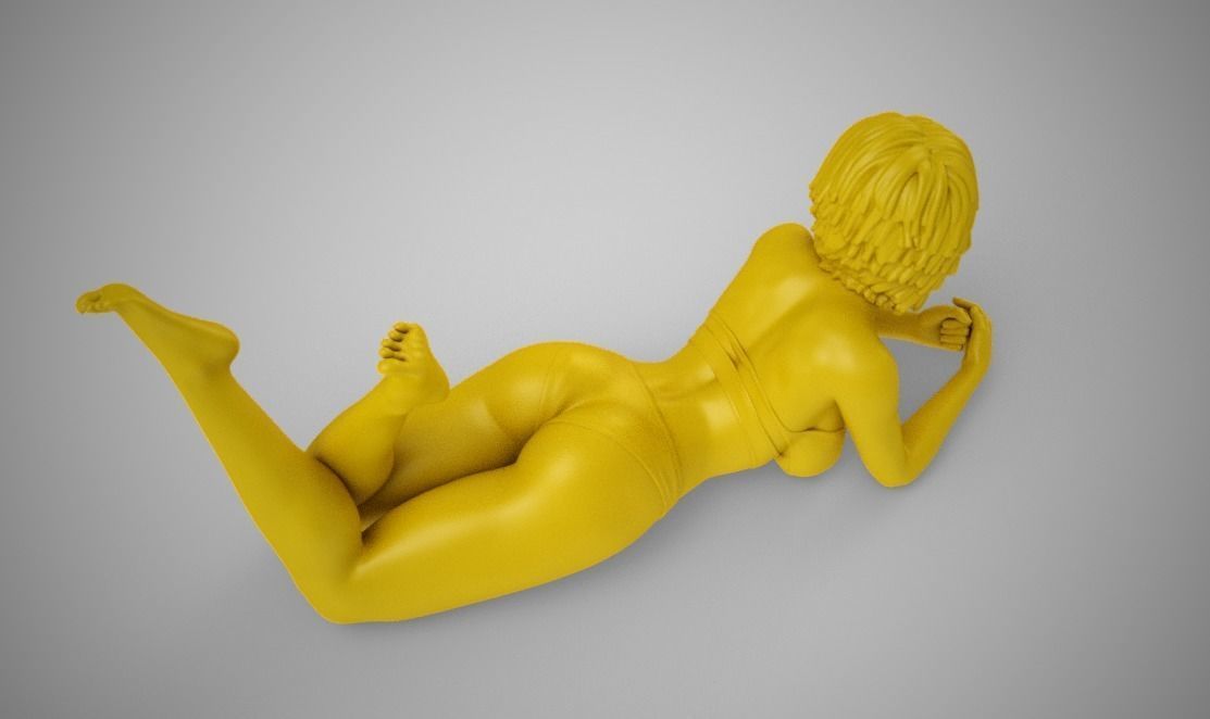Girl Lying Down 3D print model_10