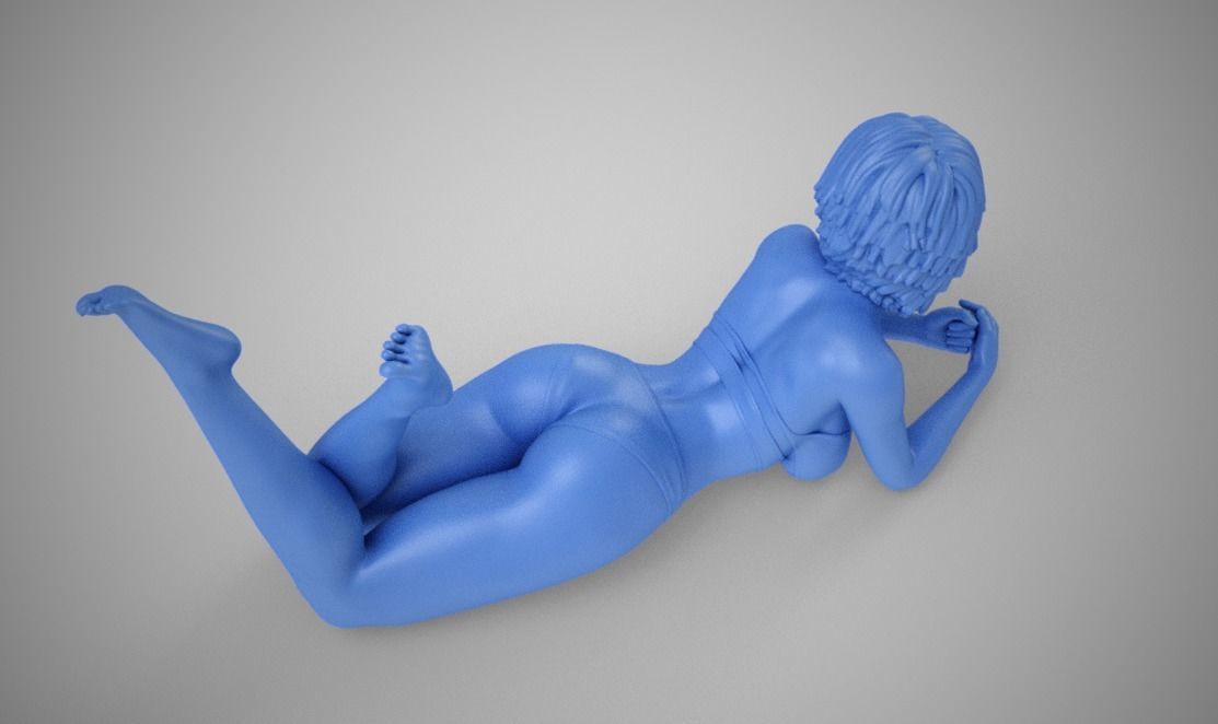 Girl Lying Down 3D print model_8