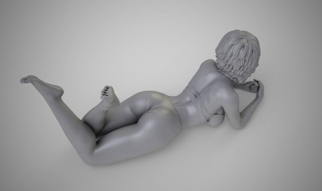 Girl Lying Down 3D print model_1