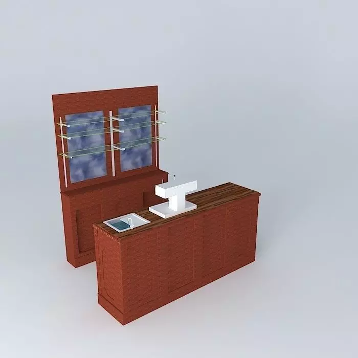 de complete art deco tapkast met buffet Free 3D model