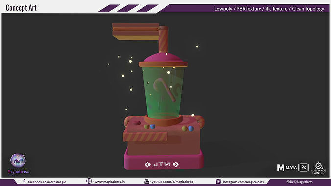 JUICE TOY MACHINE -  Gaming Product Low-poly 3D model
