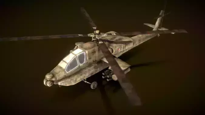 Helicopter Fighting AH64 Low-poly 3D model