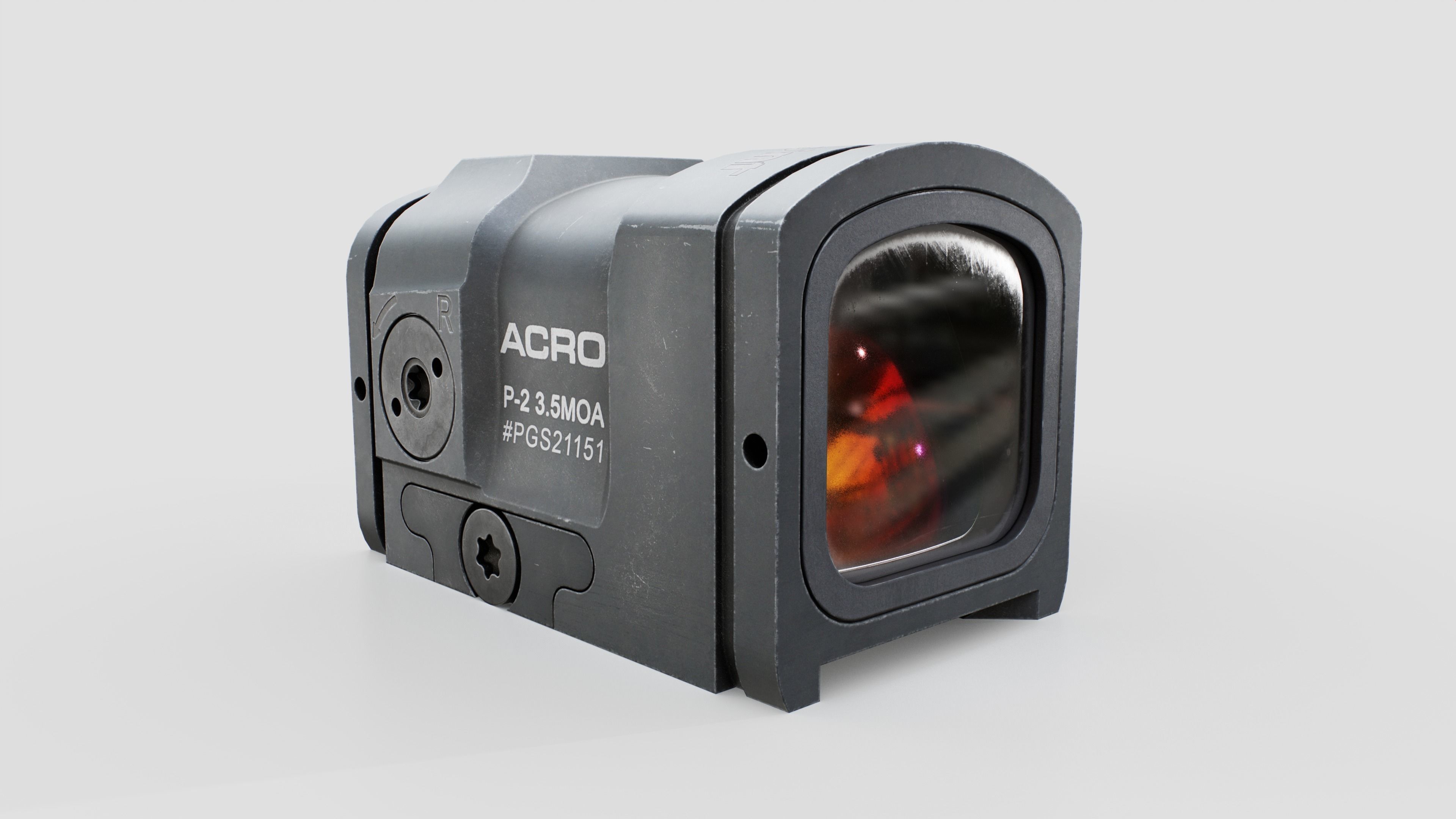 Aimpoint ACRO P2 Advanced Compact Reflex Optic Low-poly 3D model_9