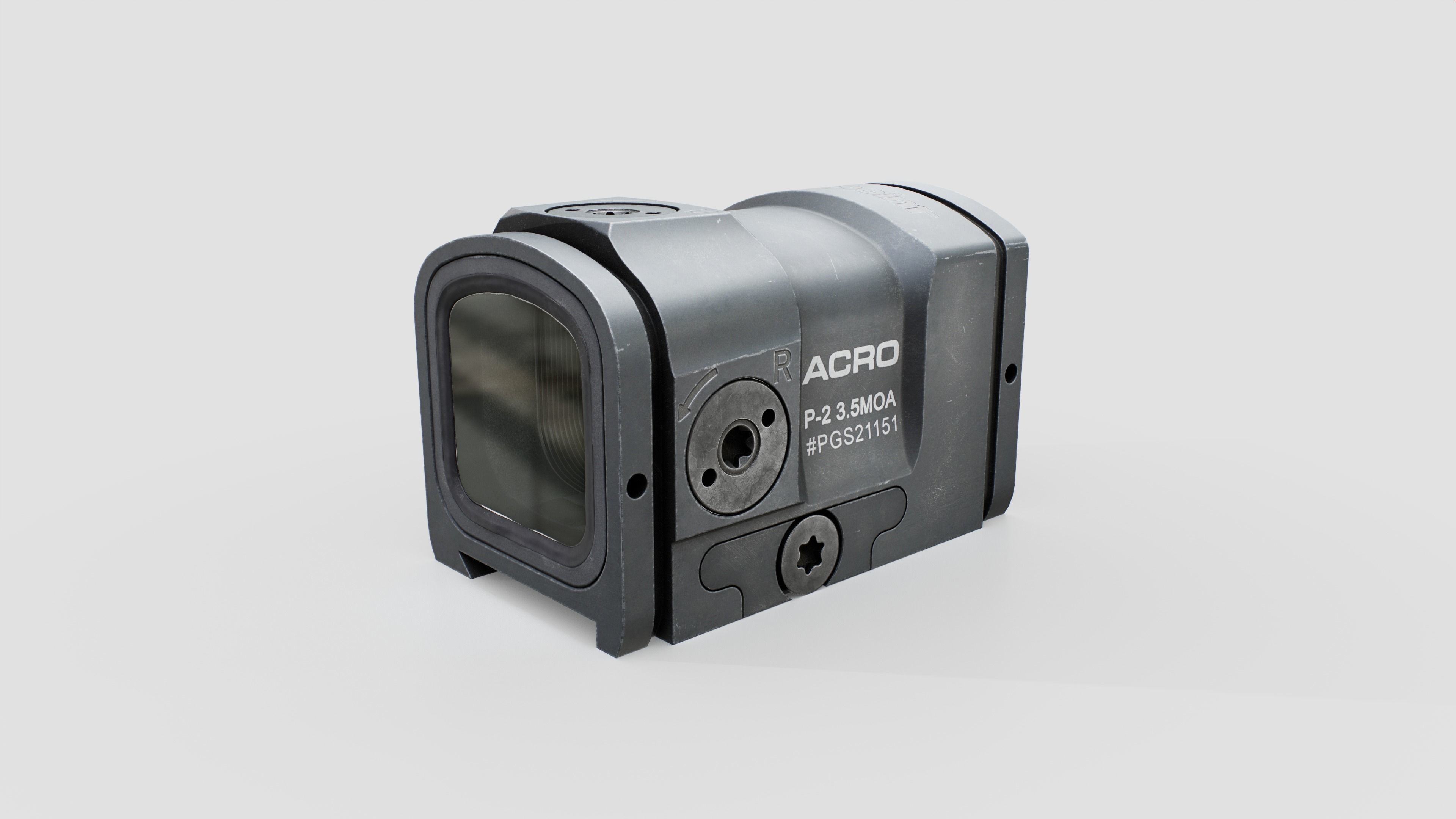 Aimpoint ACRO P2 Advanced Compact Reflex Optic Low-poly 3D model_7