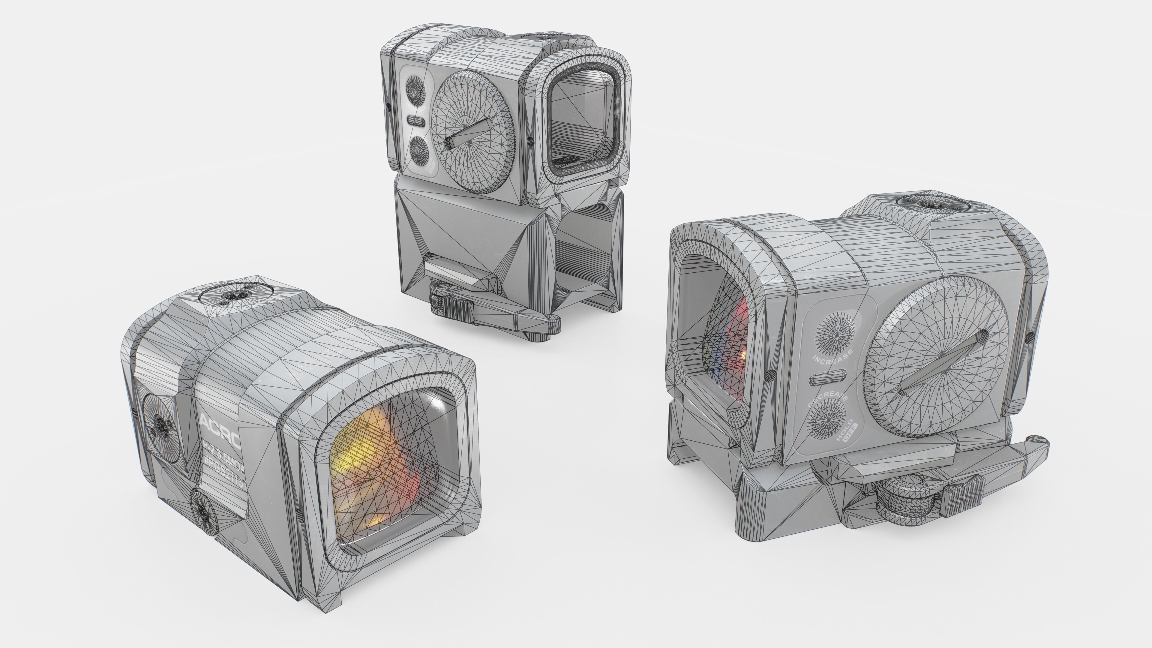 Aimpoint ACRO P2 Advanced Compact Reflex Optic Low-poly 3D model_2