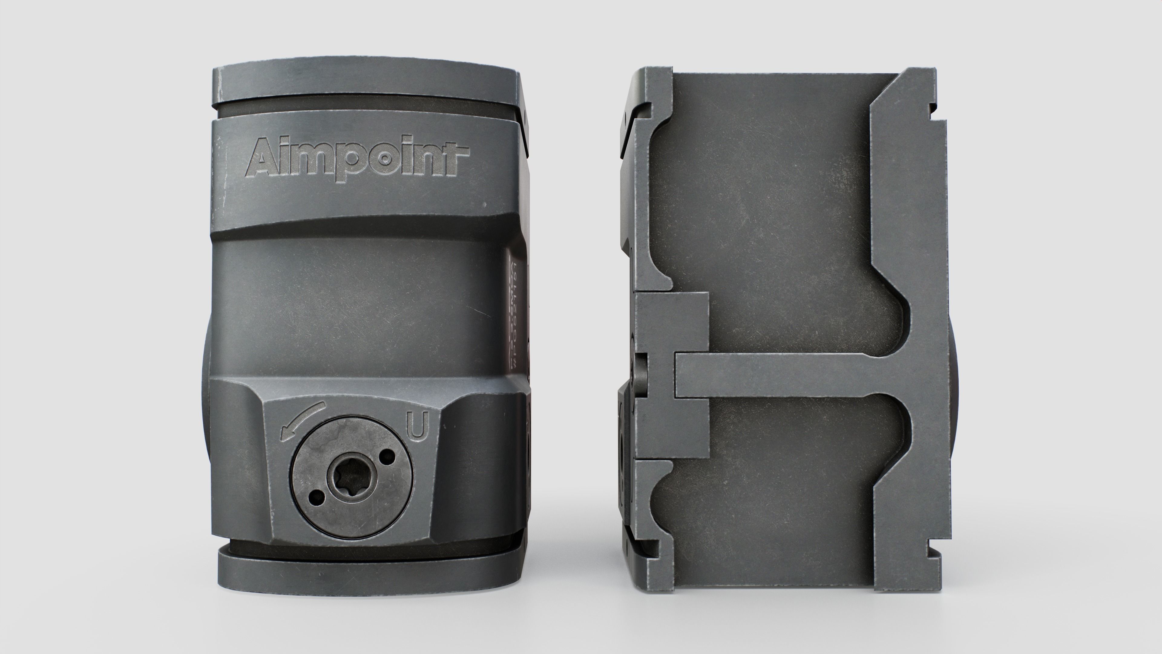 Aimpoint ACRO P2 Advanced Compact Reflex Optic Low-poly 3D model_10