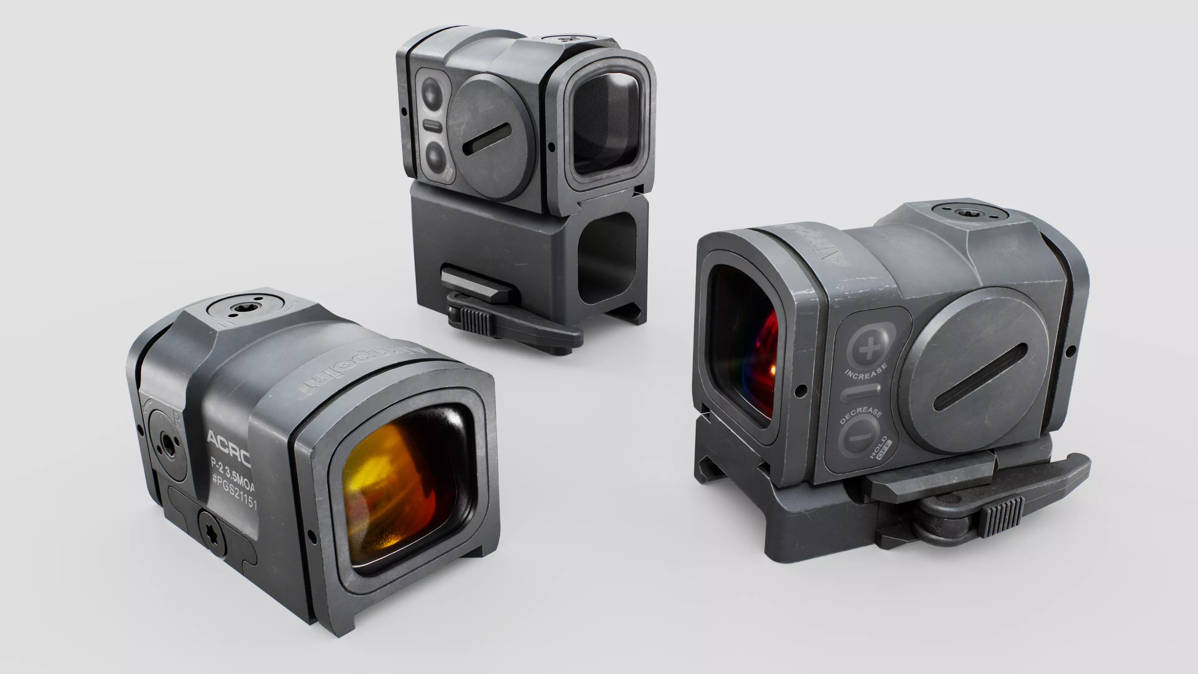 Aimpoint ACRO P2 Advanced Compact Reflex Optic Low-poly 3D model_0
