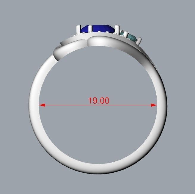 Design Women ring with gems and diamonds 3dm stl 3D print model 3D print model_63