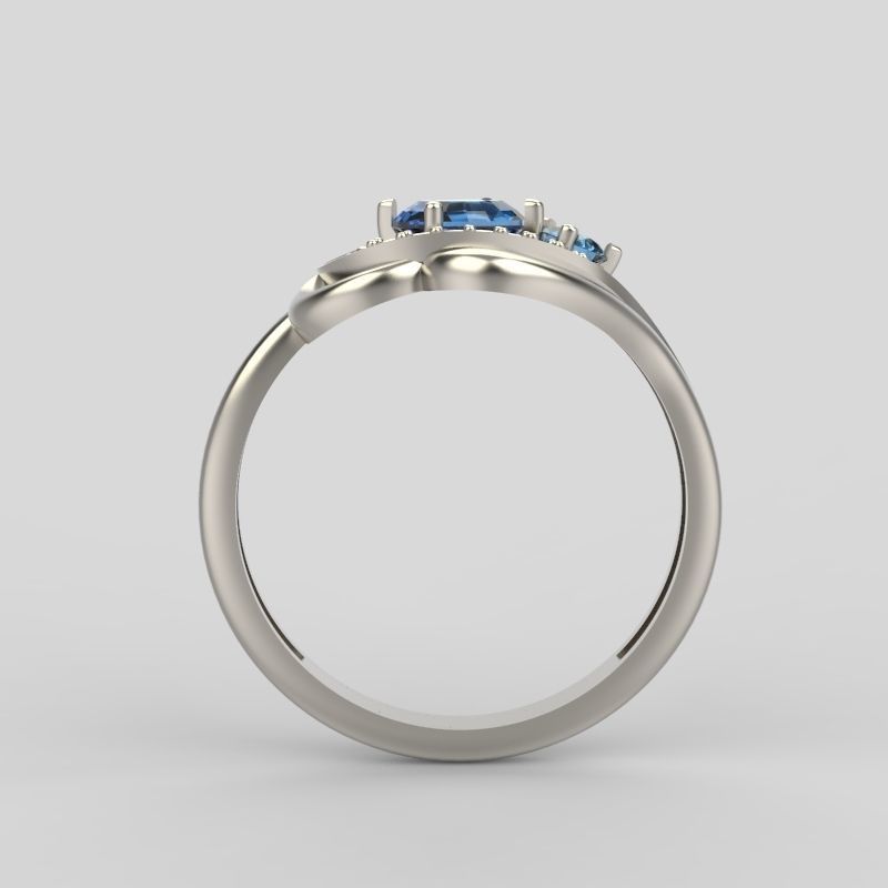 Design Women ring with gems and diamonds 3dm stl 3D print model 3D print model_40